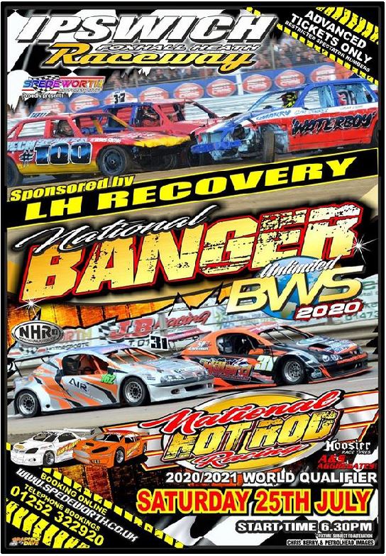 Ipswich 25th July 2020 National Bangers World Series Nat Rods